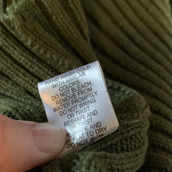 Cotton Candy Cable Knit Belted Green Turtleneck Sweater Dress size XL - Picture 8 of 8